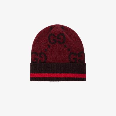 Gucci - Red GG Cashmere Beanie Hat