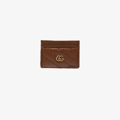 Gucci - Brown GG Marmont Leather Card Holder