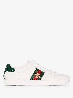 Gucci - White Ace Low Top Leather Sneakers