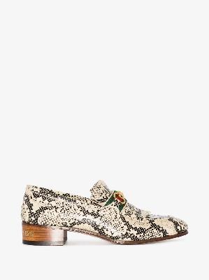 Gucci - Neutral Paride Python Print Leather Loafers