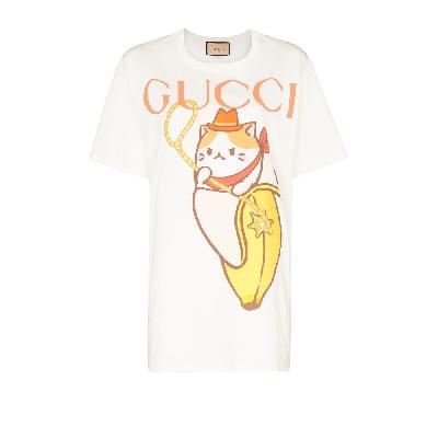Gucci - X Bananya White Logo Cotton T-Shirt
