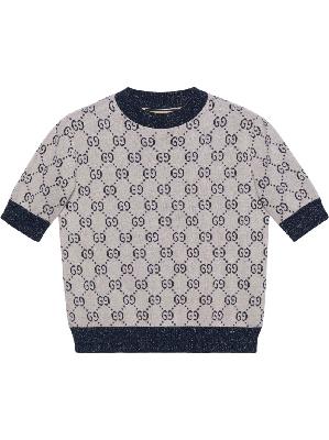 Gucci - White GG Jacquard Knit Sweater