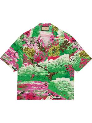 Gucci - Green Music Ocean Print Bowling Shirt