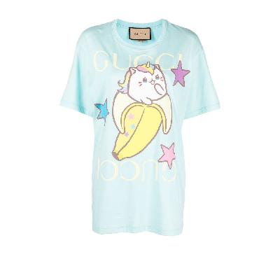 Gucci - X Bananya Blue Logo Print T-Shirt