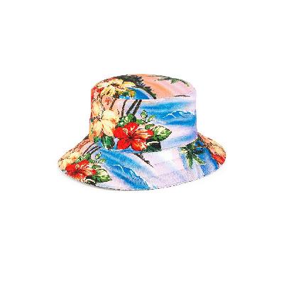 Gucci - Blue Reversible Island Print Bucket Hat