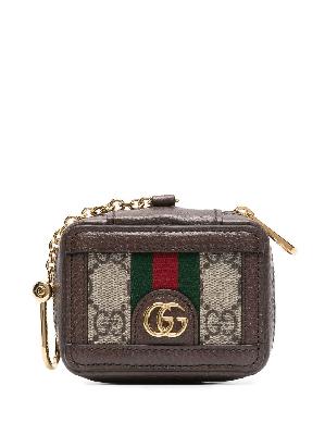 Gucci - Brown GG Ophidia Striped Leather AirPod Case