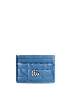 Gucci - Blue GG Marmont Leather Card Holder