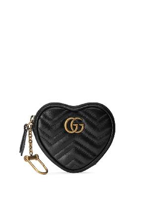 Gucci - Black GG Marmont Heart Leather Coin Purse