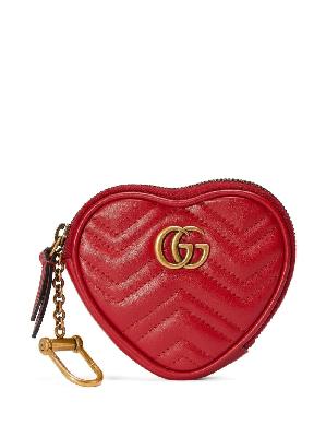 Gucci - Red GG Marmont Heart Leather Coin Purse