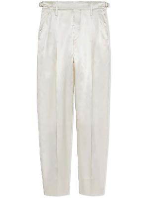 Gucci - White Wool Tapered Trousers
