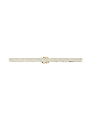 Gucci - White Double G Thin Leather Belt