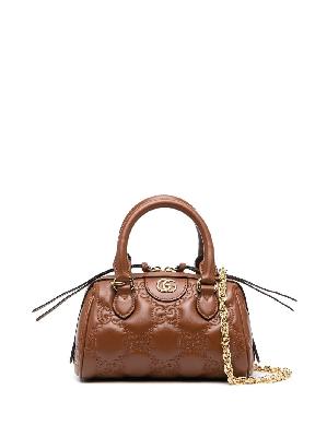 Gucci - Brown Matelassé Mini Leather Top Handle Bag