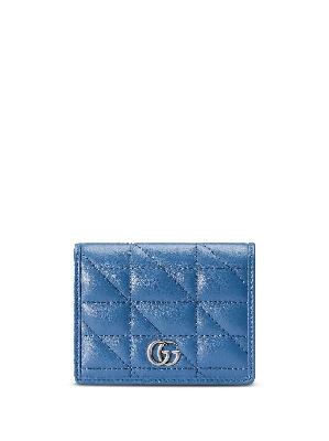 Gucci - Blue GG Marmont Leather Bifold Wallet