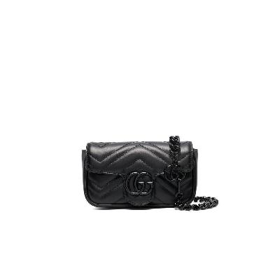 Gucci - Black GG Marmont Leather Belt Bag