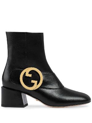 Gucci - Black Blondie 55 Leather Ankle Boots