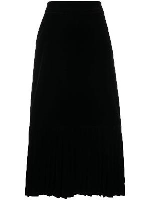 Gucci - Black Tiered Velvet Midi Skirt