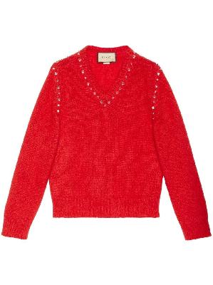 Gucci - Red Studded Knit Sweater