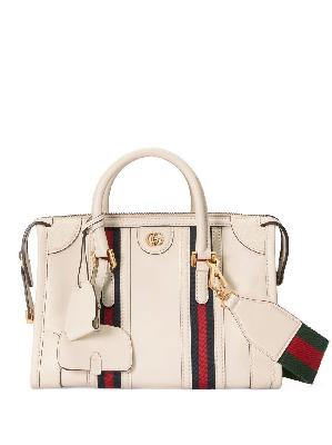 Gucci - White Bauletto Medium Leather Top Handle Bag