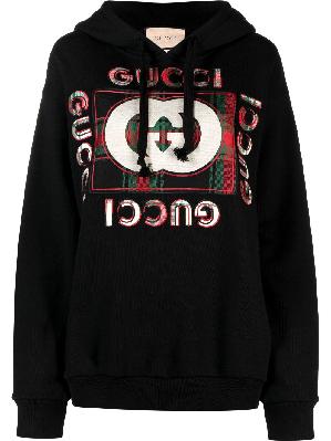 Gucci - Black Logo Print Hoodie