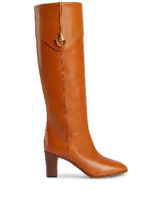Gucci - Brown Horsebit 75 Leather Knee-High Boots
