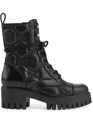 Gucci - Black GG Matelassé Leather Ankle Boots