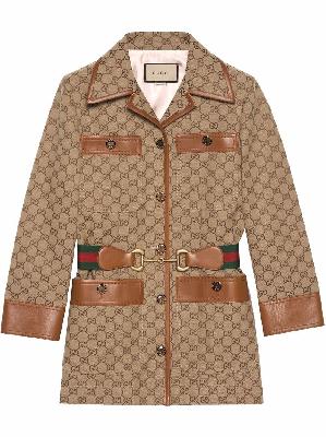 Gucci - Brown GG Supreme Belted Jacket