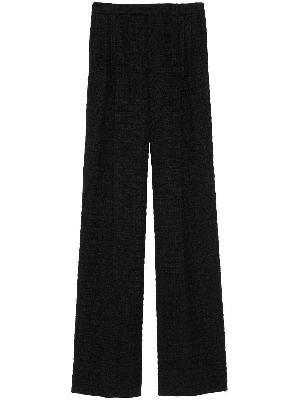 Gucci - Black High-Waisted Tweed Trousers
