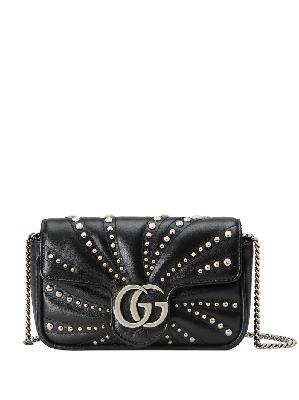 Gucci - Black GG Marmont Super Mini Leather Shoulder Bag