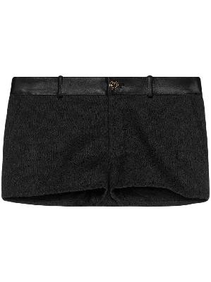 Gucci - Black Monogram Canvas Mini Shorts