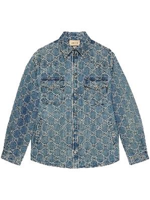 Gucci - Blue Logo Jacquard Denim Jacket