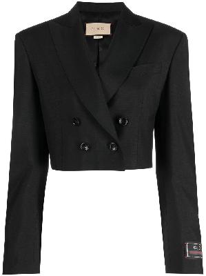 Gucci - Black Double-Breasted Cropped Blazer