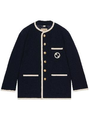 Gucci - Blue Equation-Appliqué Tweed Jacket
