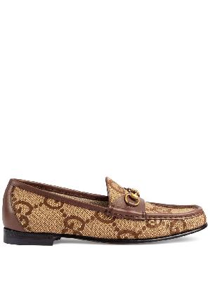 Gucci - Brown Jordaan Maxi GG Canvas Loafers
