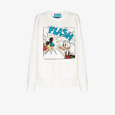 Gucci - X Disney White Donald Duck Print Sweatshirt