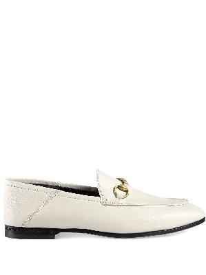 Gucci - White Horsebit Leather Loafers