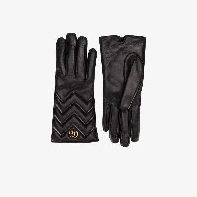 Gucci - Black GG Marmont Leather Gloves