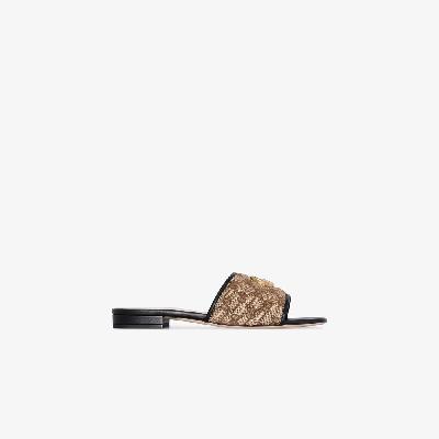 Gucci - Brown GG Supreme Leather Sandals
