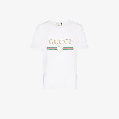 Gucci - White Logo-Print T-Shirt
