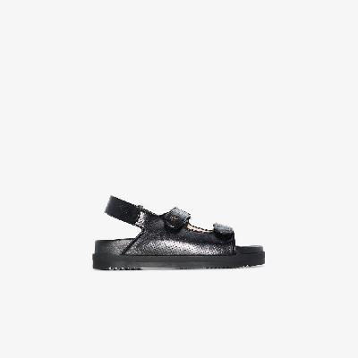 Gucci - Black Double G Leather Sandals