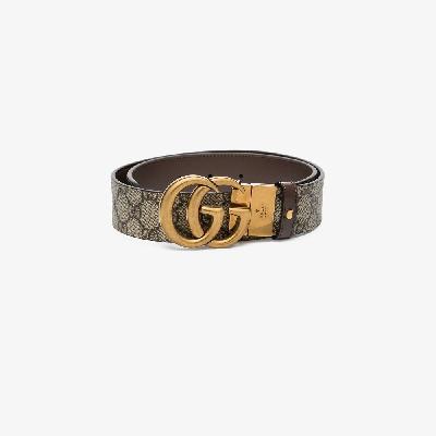 Gucci - Brown GG Marmont Reversible Leather Belt