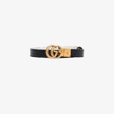 Gucci - Black And White GG Marmont Reversible Leather Belt