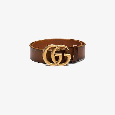 Gucci - Brown Double G Leather Belt