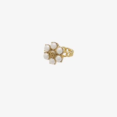 Gucci - Gold-Tone Pearl Double G Ring