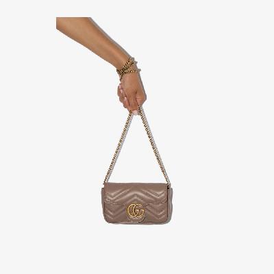 Gucci - Neutral GG Marmont Super Mini Leather Shoulder Bag