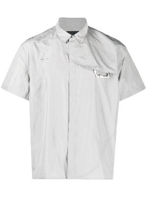 HELIOT EMIL - Grey Carabiner Embellished Short Sleeve Shirt