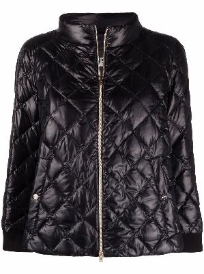 Herno - Black Ultralight Diamond-Quilted Jacket