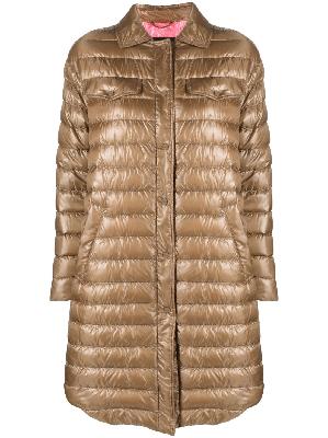 Herno - Brown Longline Quilted Jacket