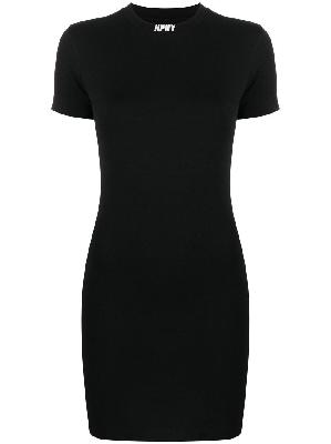 Heron Preston - Black Logo Embroidered T-Shirt Mini Dress