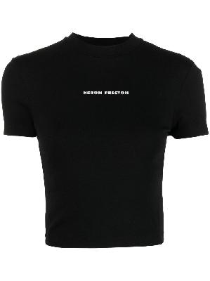 Heron Preston - Black Logo Print Cropped T-Shirt