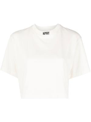 Heron Preston - White Embroidered Logo Cropped T-Shirt